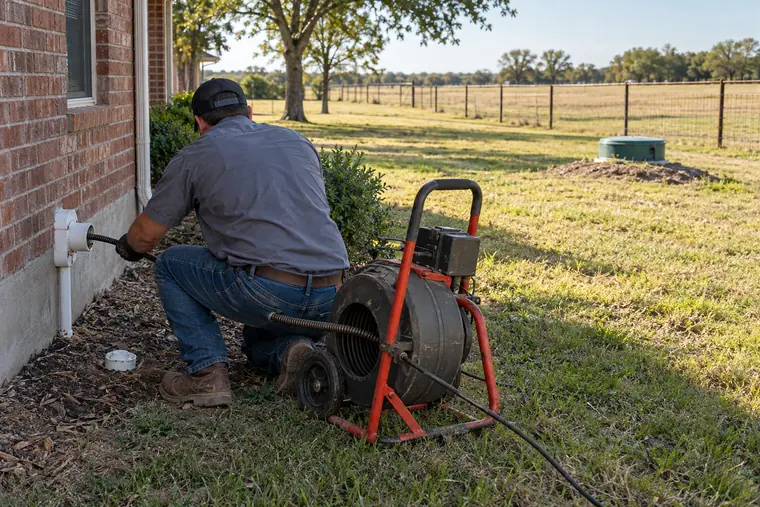Septic line cleaning in Ellis County