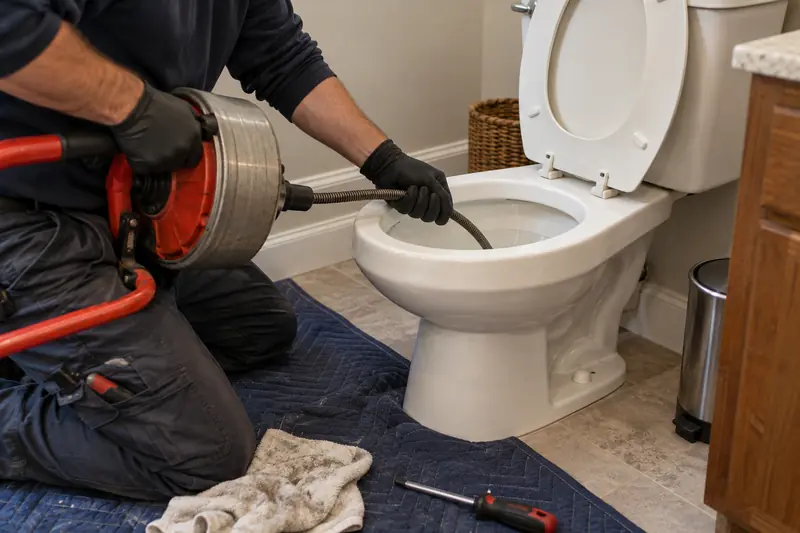 Toilet clog removal in Waxahachie
